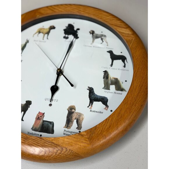 Quartz 13" Dog Breed Wall Clock w/ Barking Chime Sounds On/Off Feature Decor - Picture 3 of 6